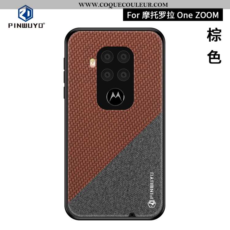 Housse Motorola One Zoom Ultra Bleu Marin Coque, Étui Motorola One Zoom Légère Toile Bleu Foncé