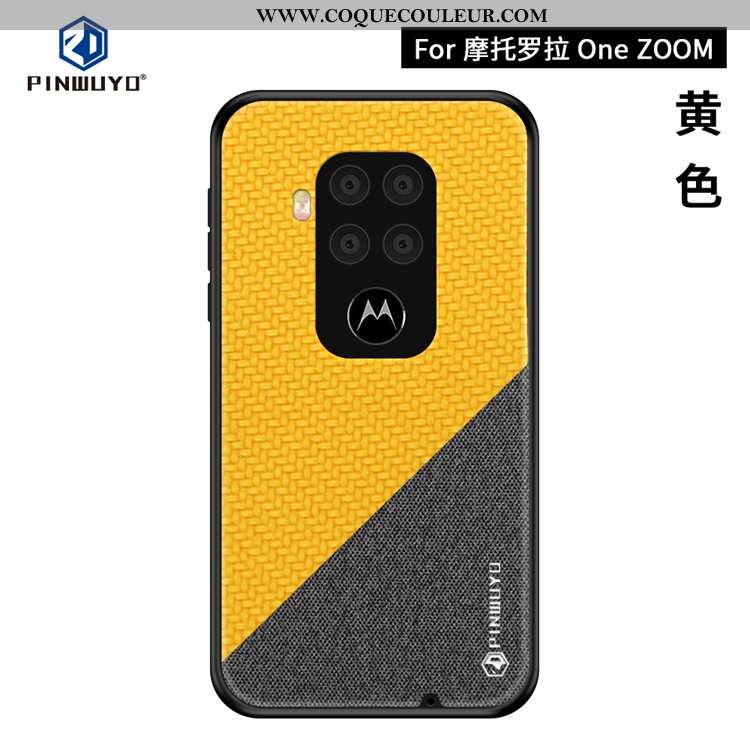 Housse Motorola One Zoom Ultra Bleu Marin Coque, Étui Motorola One Zoom Légère Toile Bleu Foncé