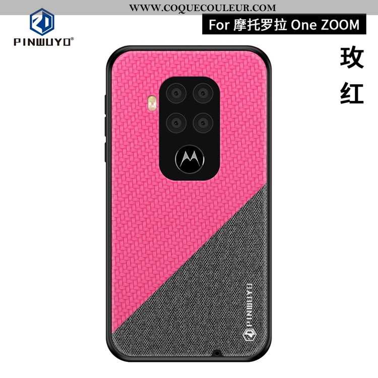 Housse Motorola One Zoom Ultra Bleu Marin Coque, Étui Motorola One Zoom Légère Toile Bleu Foncé