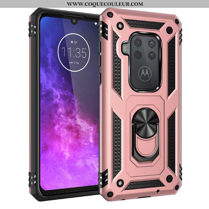 Coque Motorola One Zoom Support Difficile Magnétisme, Housse Motorola One Zoom Rouge