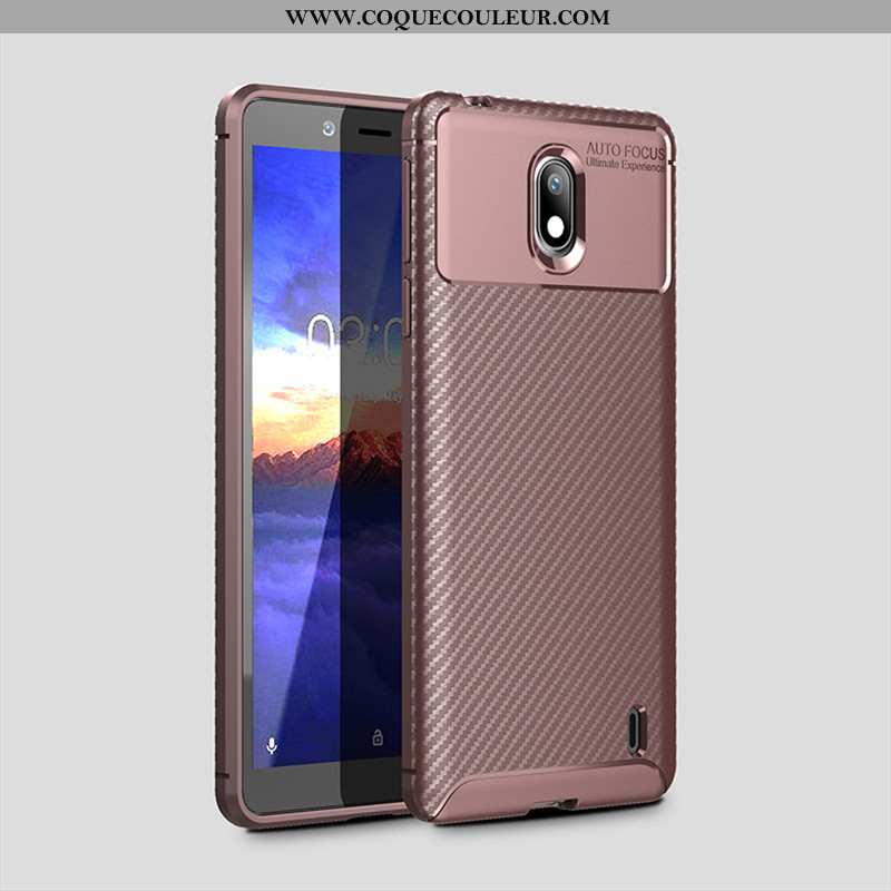 Étui Nokia 1 Plus Modèle Fleurie Fibre Téléphone Portable, Coque Nokia 1 Plus Fluide Doux Marron