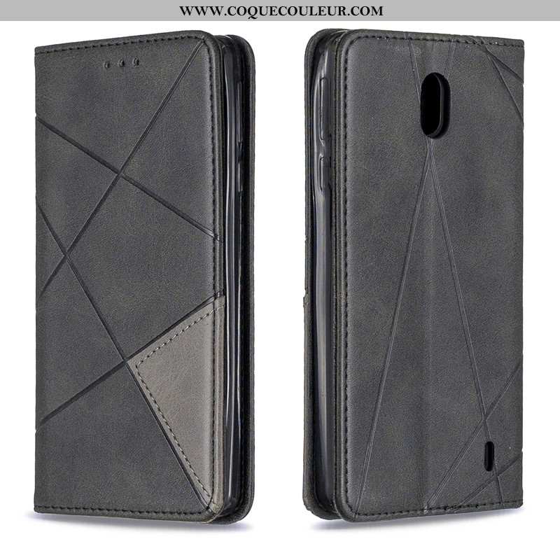 Étui Nokia 1 Plus Cuir Téléphone Portable, Coque Nokia 1 Plus Protection Noir