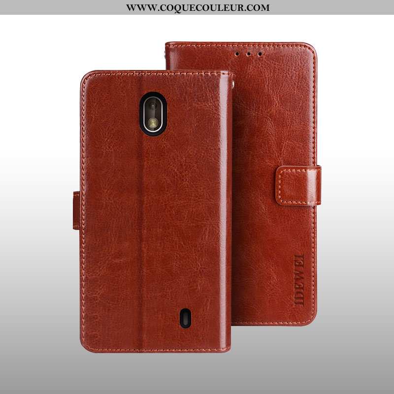 Étui Nokia 1 Plus Portefeuille Housse Carte, Coque Nokia 1 Plus Cuir Protection Marron