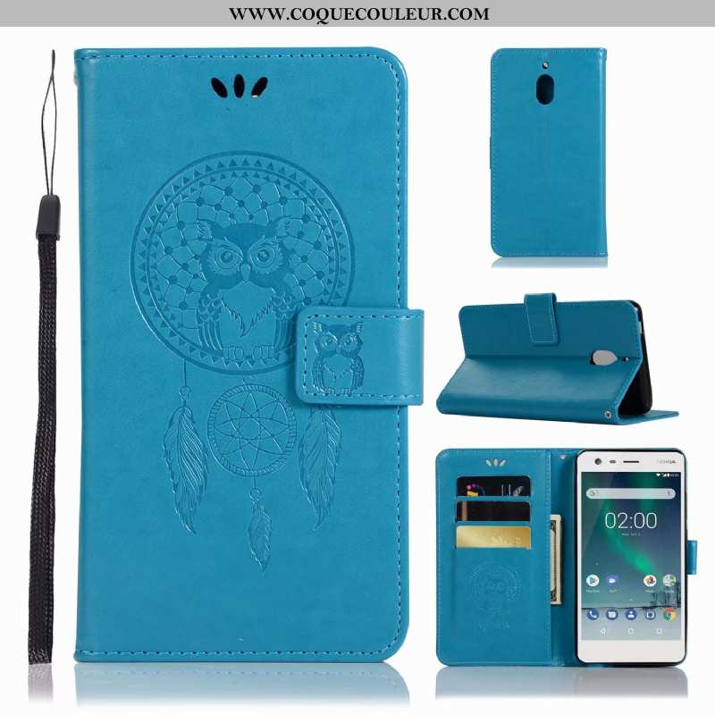 Coque Nokia 2.1 Tendance Bleu Incassable, Housse Nokia 2.1 Cuir