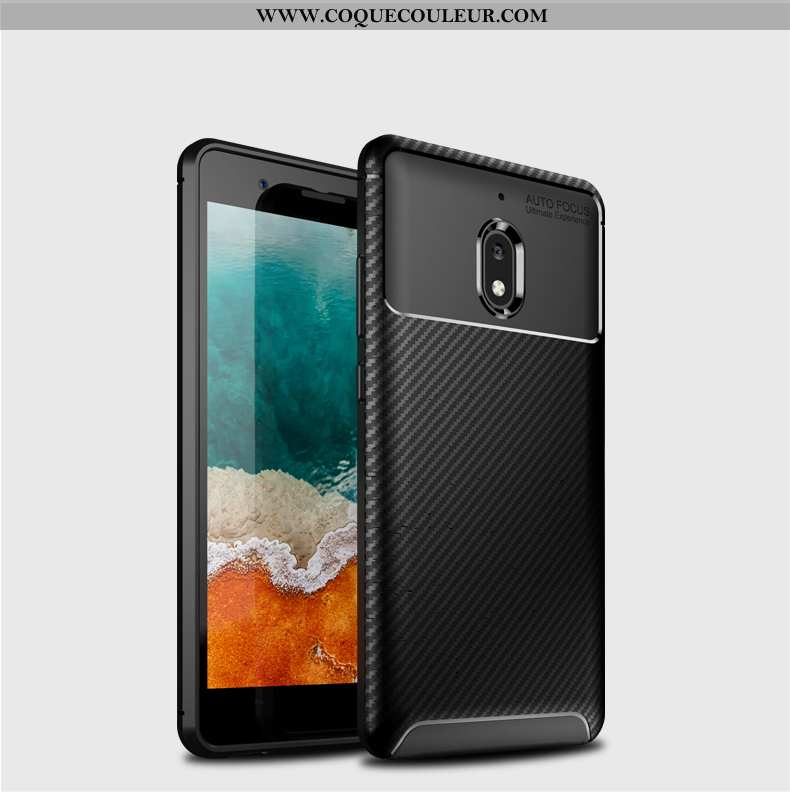 Étui Nokia 2.1 Légère Incassable Téléphone Portable, Coque Nokia 2.1 Fluide Doux Fibre Noir