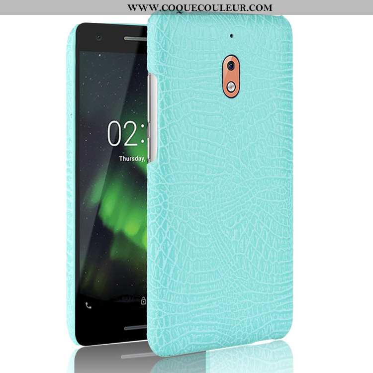 Coque Nokia 2.1 Protection Bleu Marin Étui, Housse Nokia 2.1 Modèle Fleurie Business Bleu Foncé