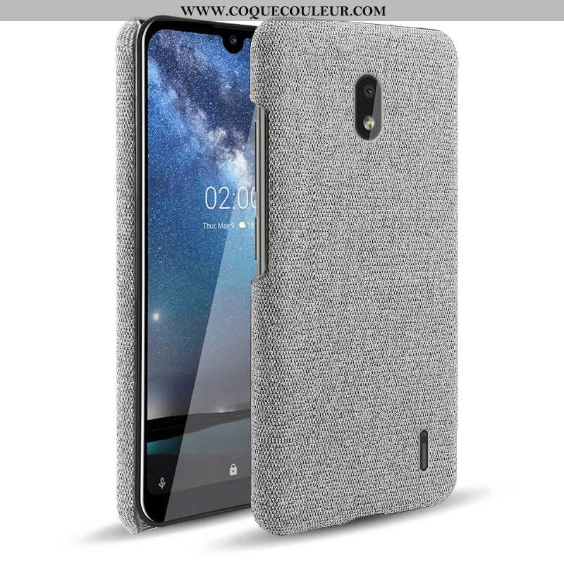 Coque Nokia 2.2 Protection Tissu Difficile, Housse Nokia 2.2 Créatif Étui Gris