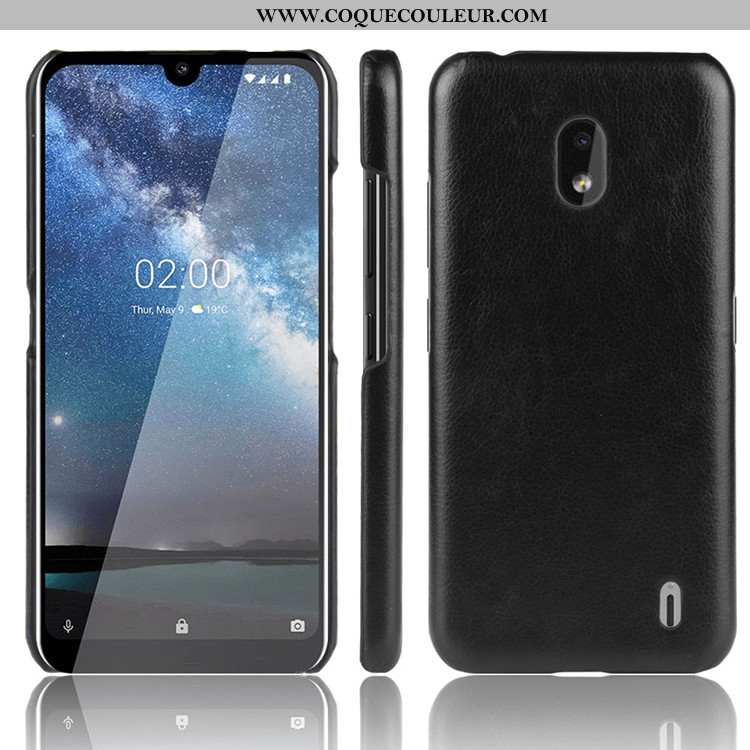 Coque Nokia 2.2 Tendance Téléphone Portable Étui, Housse Nokia 2.2 Cuir Protection Noir