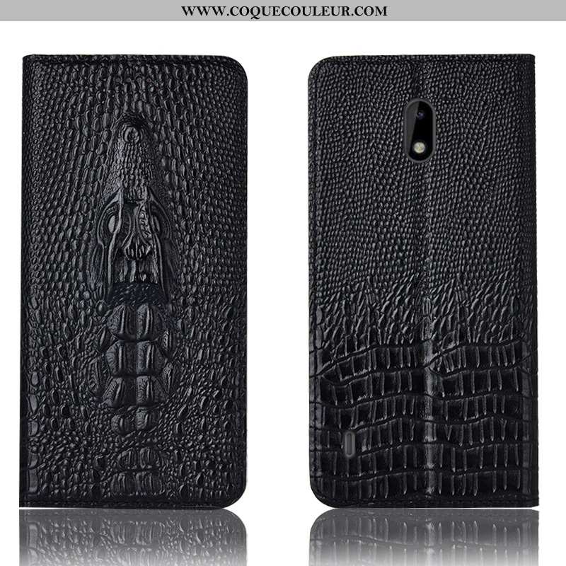 Housse Nokia 2.2 Protection Crocodile Bleu, Étui Nokia 2.2 Cuir Véritable Bleu