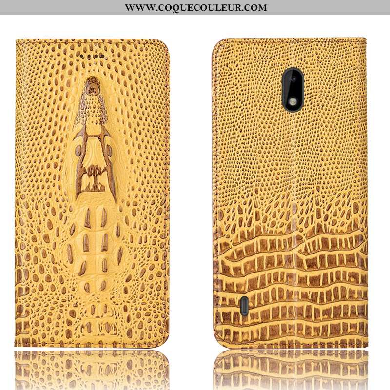 Housse Nokia 2.2 Protection Crocodile Bleu, Étui Nokia 2.2 Cuir Véritable Bleu