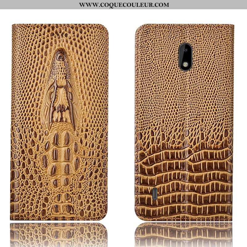 Housse Nokia 2.2 Protection Crocodile Bleu, Étui Nokia 2.2 Cuir Véritable Bleu