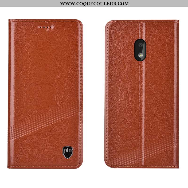 Housse Nokia 2.2 Protection Coque Téléphone Portable, Étui Nokia 2.2 Cuir Véritable Marron