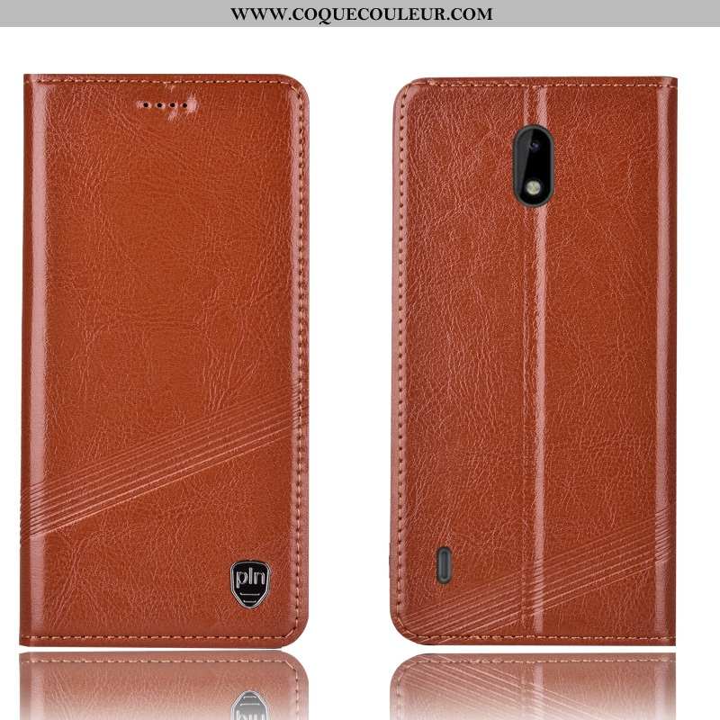 Housse Nokia 2.2 Protection Coque Téléphone Portable, Étui Nokia 2.2 Cuir Véritable Marron