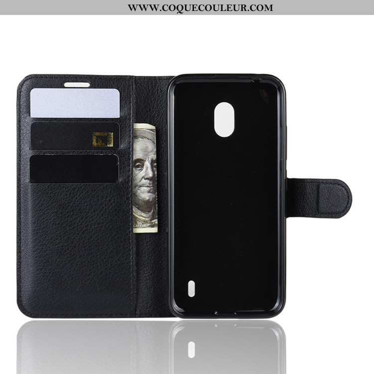 Housse Nokia 2.2 Portefeuille Coque Incassable, Étui Nokia 2.2 Tendance Noir