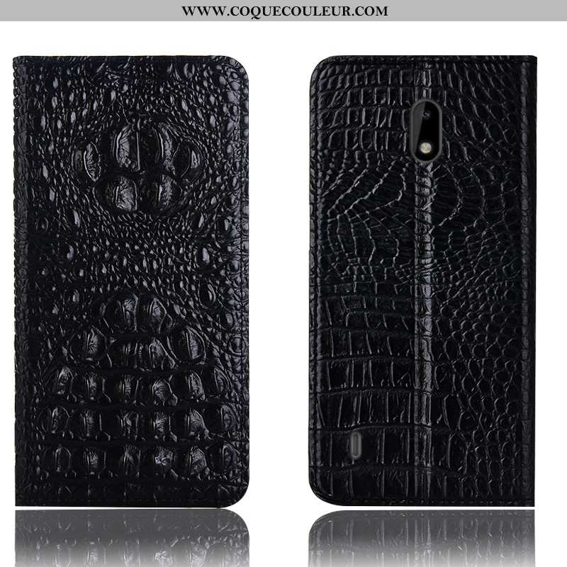 Housse Nokia 2.2 Protection Téléphone Portable Crocodile, Étui Nokia 2.2 Cuir Véritable Bleu