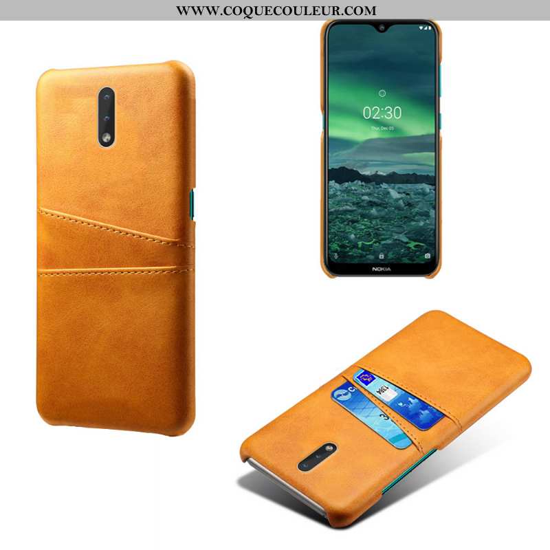 Étui Nokia 2.3 Cuir Carte Jaune, Coque Nokia 2.3 Protection Jaune