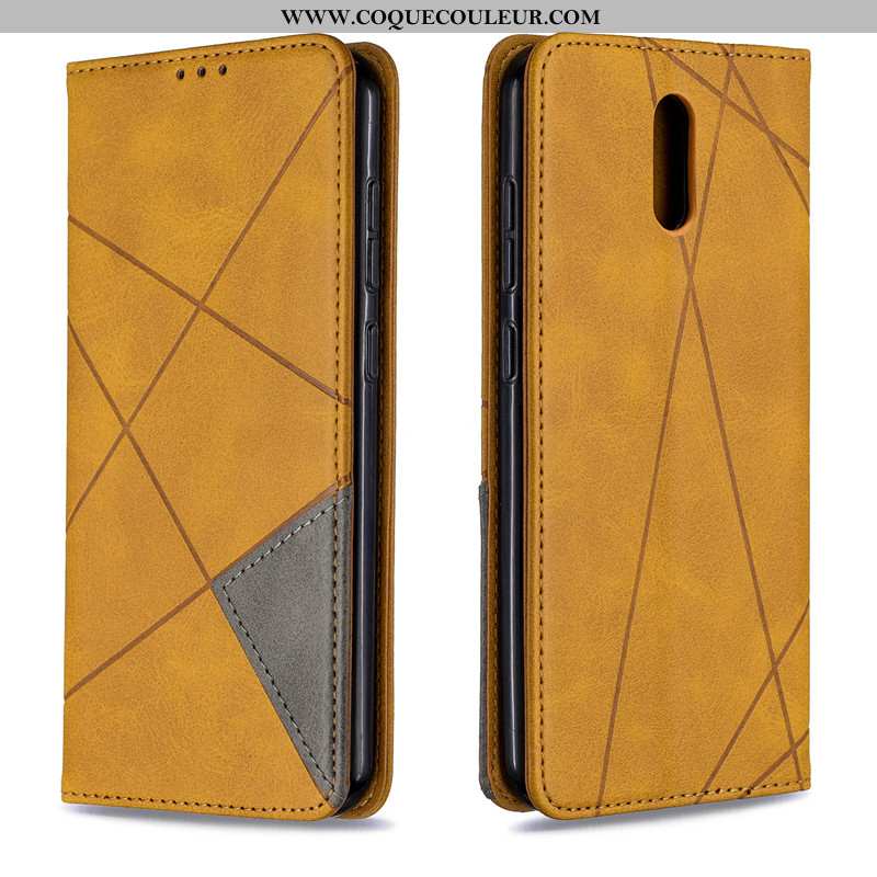 Coque Nokia 2.3 Cuir Housse, Housse Nokia 2.3 Protection Téléphone Portable Jaune