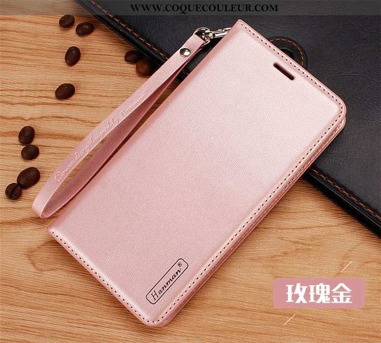 Coque Nokia 3.1 Cuir Véritable Étui Rose, Housse Nokia 3.1 Cuir Rose