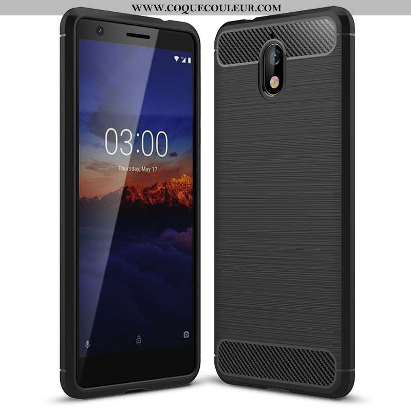 Housse Nokia 3.1 Tendance Coque Silicone, Étui Nokia 3.1 Fluide Doux Protection Noir