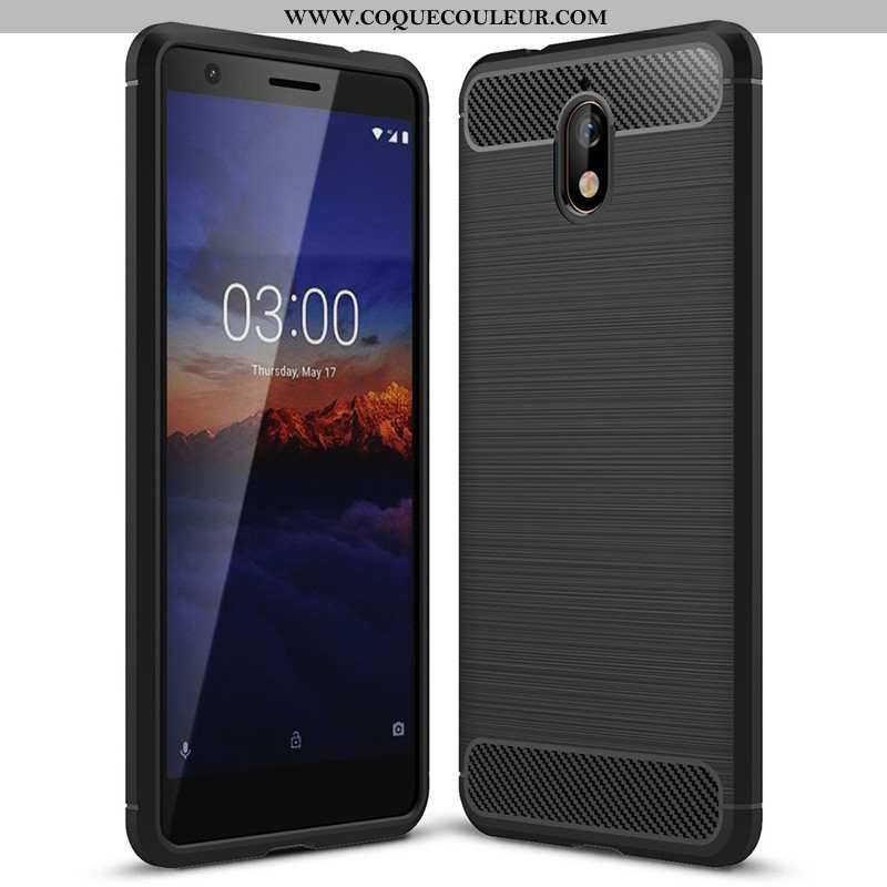 Housse Nokia 3.1 Tendance Coque Silicone, Étui Nokia 3.1 Fluide Doux Protection Noir