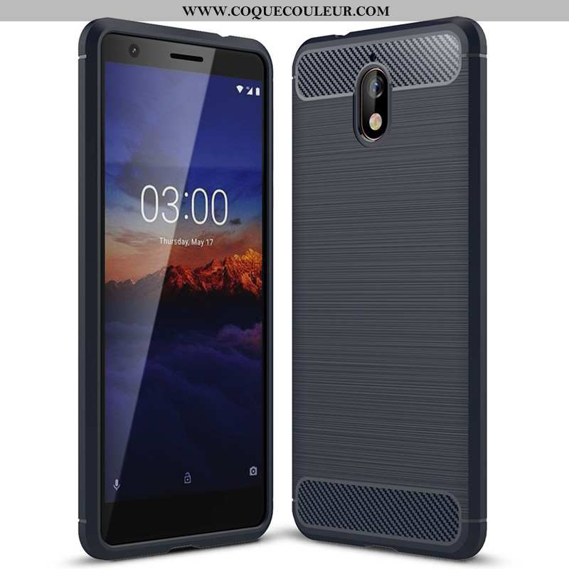 Housse Nokia 3.1 Tendance Coque Silicone, Étui Nokia 3.1 Fluide Doux Protection Noir