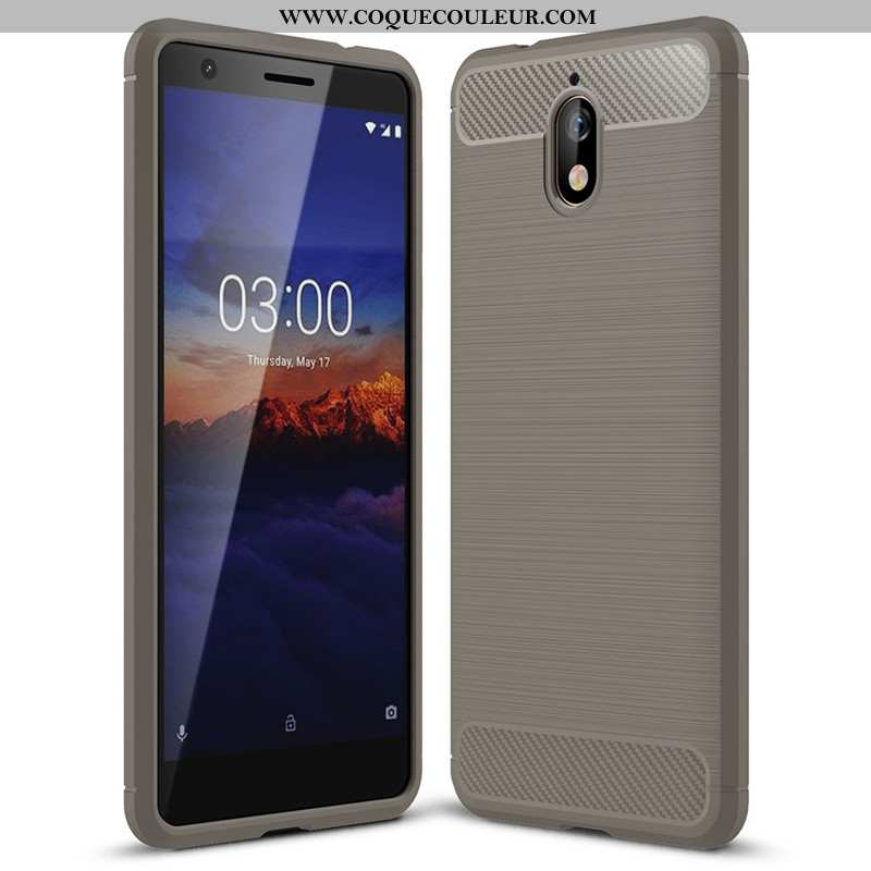 Housse Nokia 3.1 Tendance Coque Silicone, Étui Nokia 3.1 Fluide Doux Protection Noir