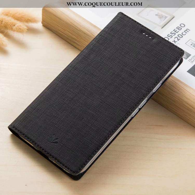 Étui Nokia 3.1 Cuir Coque, Coque Nokia 3.1 Modèle Fleurie Tissu Noir