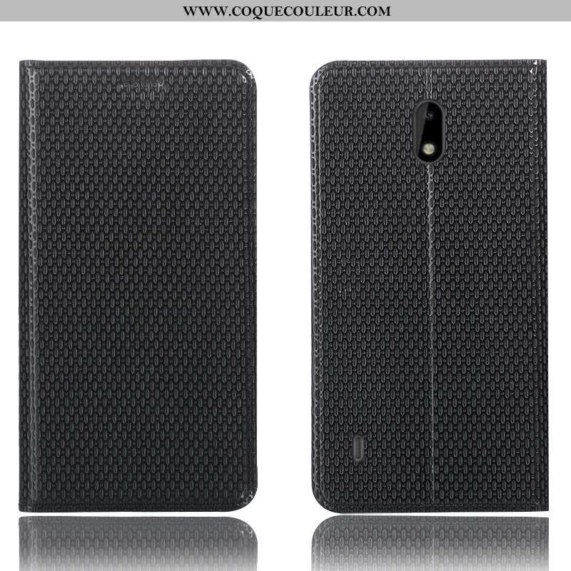 Étui Nokia 3.1 Cuir Véritable Protection Incassable, Coque Nokia 3.1 Modèle Fleurie Téléphone Portab