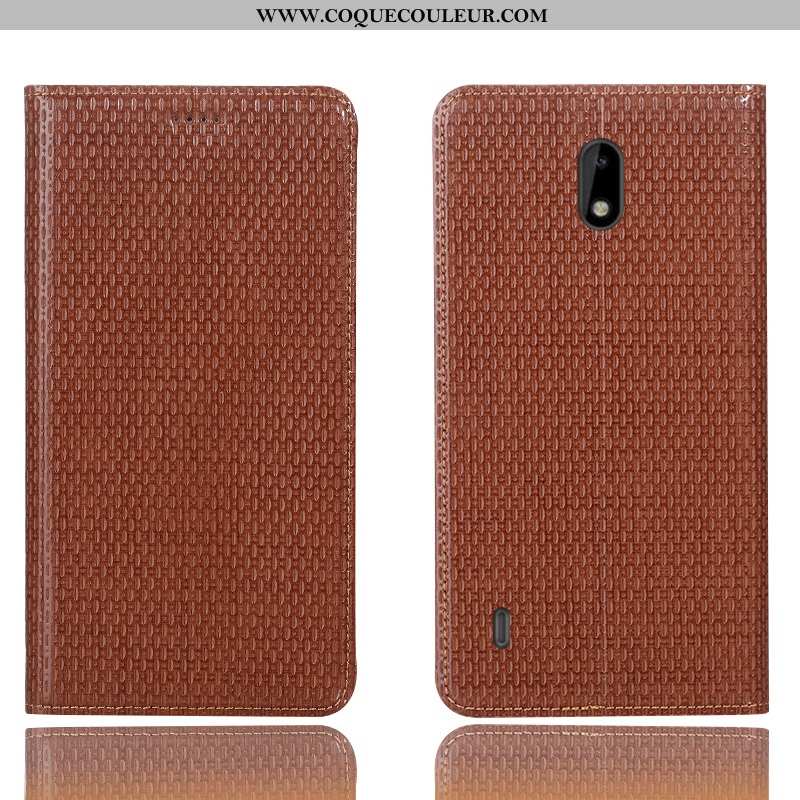 Étui Nokia 3.1 Cuir Véritable Protection Incassable, Coque Nokia 3.1 Modèle Fleurie Téléphone Portab