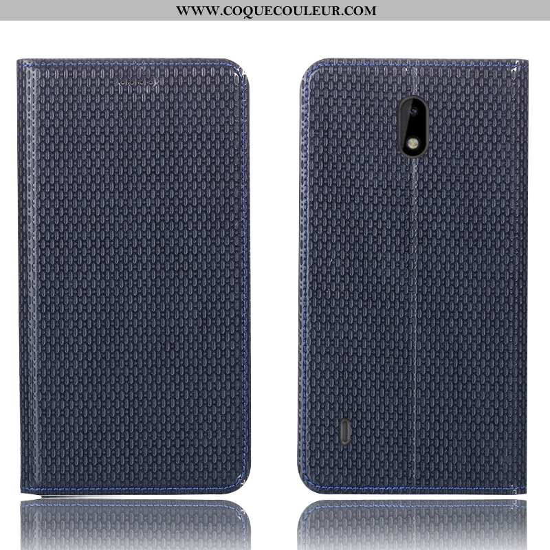 Étui Nokia 3.1 Cuir Véritable Protection Incassable, Coque Nokia 3.1 Modèle Fleurie Téléphone Portab