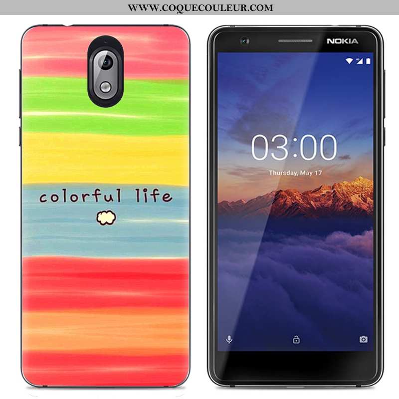 Étui Nokia 3.1 Créatif Multicolore Protection, Coque Nokia 3.1 Dessin Animé Transparent Coloré