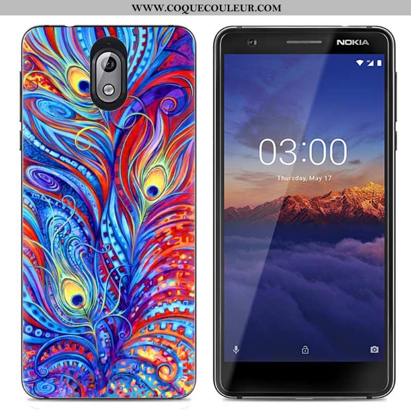 Étui Nokia 3.1 Créatif Multicolore Protection, Coque Nokia 3.1 Dessin Animé Transparent Coloré