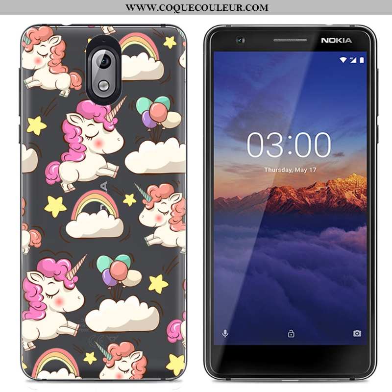 Étui Nokia 3.1 Créatif Multicolore Protection, Coque Nokia 3.1 Dessin Animé Transparent Coloré