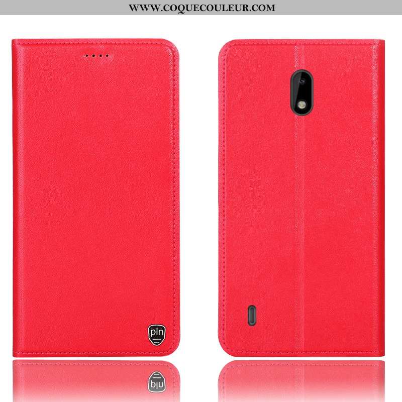 Coque Nokia 3.1 Protection Housse Téléphone Portable, Nokia 3.1 Cuir Véritable Étui Jaune