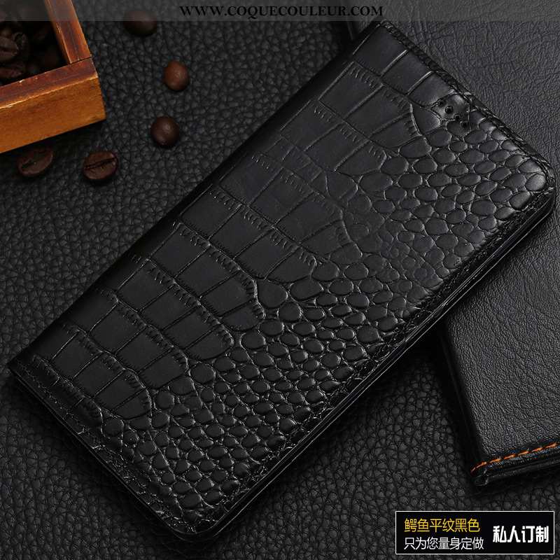 Housse Nokia 3.1 Cuir Véritable Étui Coque, Nokia 3.1 Protection Crocodile Bleu