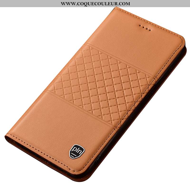 Étui Nokia 3.1 Plus Protection Coque Étui, Nokia 3.1 Plus Cuir Véritable Plaid Marron