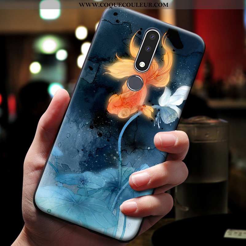 Étui Nokia 3.1 Plus Gaufrage Téléphone Portable Bleu, Coque Nokia 3.1 Plus Dessin Animé Bleu