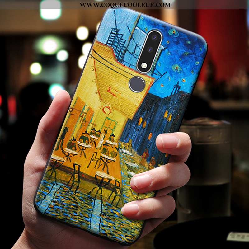 Étui Nokia 3.1 Plus Gaufrage Téléphone Portable Bleu, Coque Nokia 3.1 Plus Dessin Animé Bleu