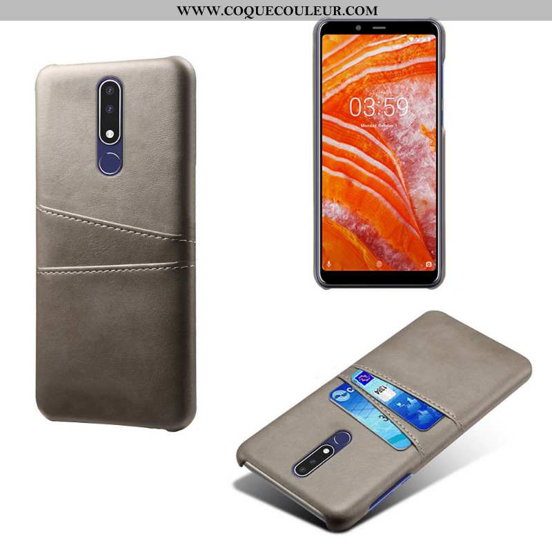 Coque Nokia 3.1 Plus Protection Marron Étui, Housse Nokia 3.1 Plus Téléphone Portable