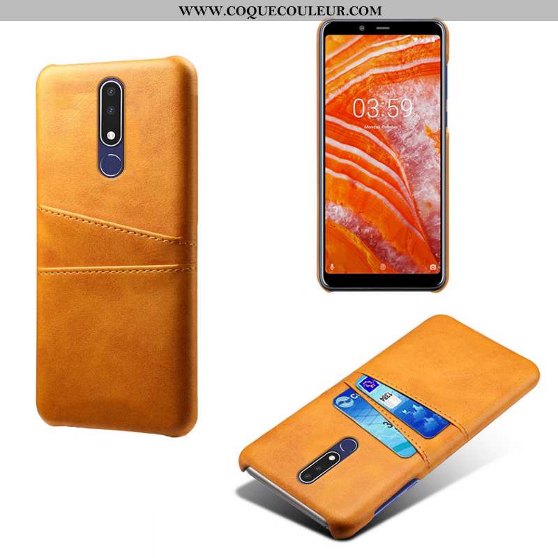 Coque Nokia 3.1 Plus Protection Marron Étui, Housse Nokia 3.1 Plus Téléphone Portable