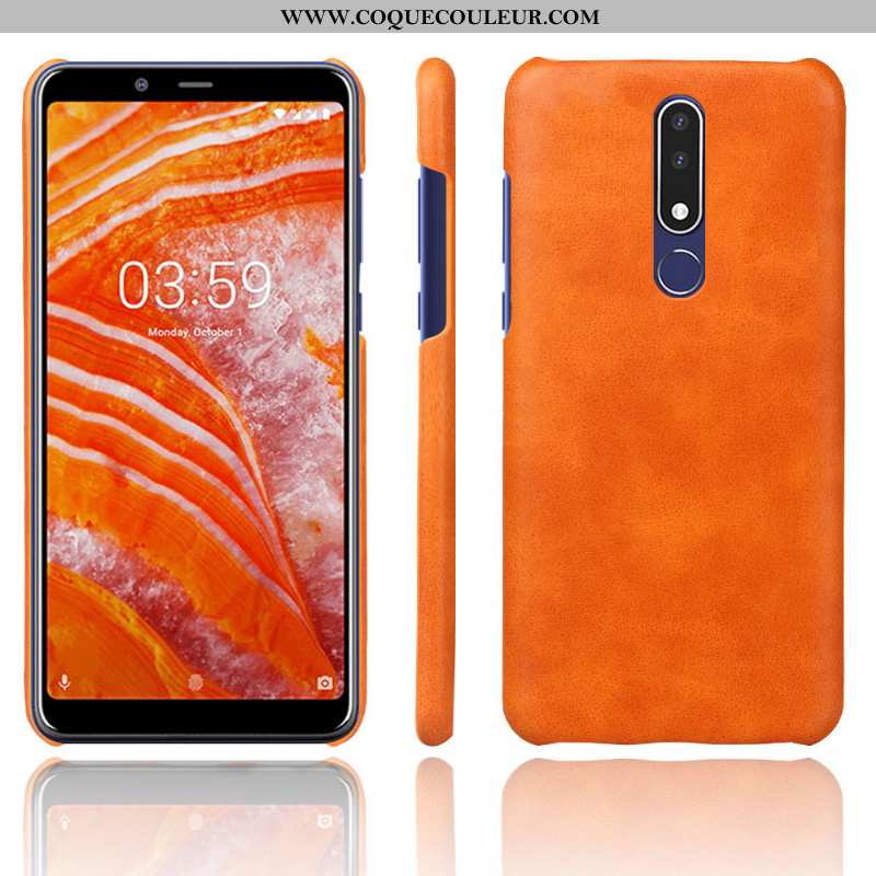 Coque Nokia 3.1 Plus Modèle Fleurie Orange Téléphone Portable, Housse Nokia 3.1 Plus Protection Coul