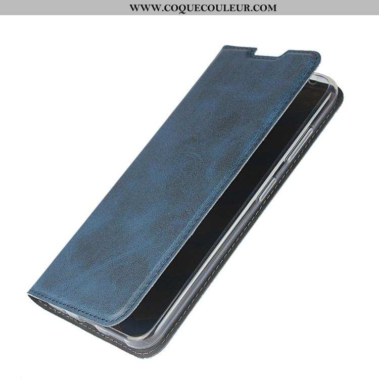 Coque Nokia 3.2 Protection Incassable Clamshell, Housse Nokia 3.2 Cuir Véritable Téléphone Portable 