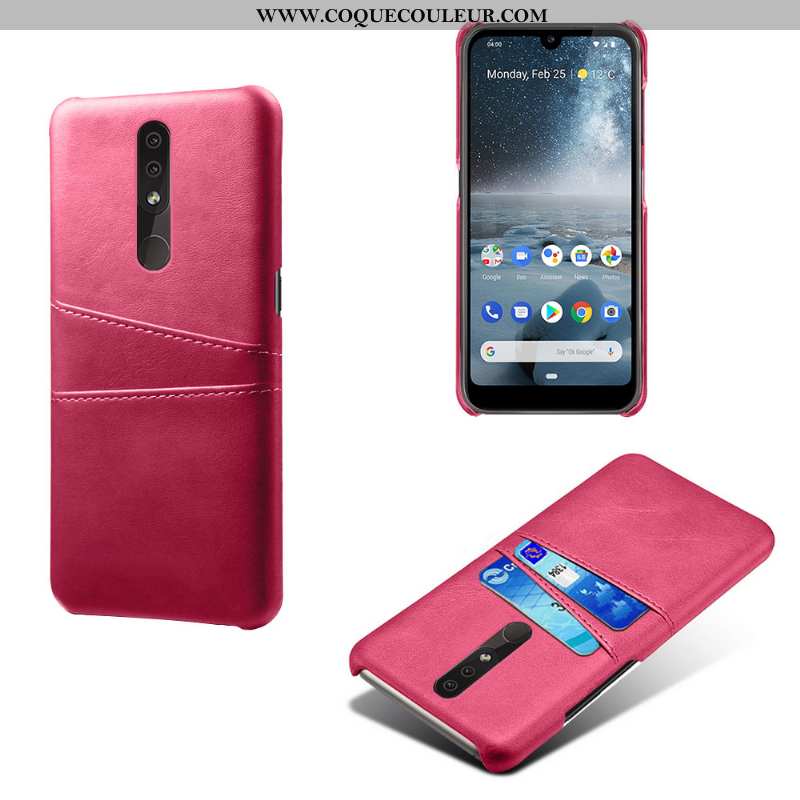 Coque Nokia 4.2 Cuir Carte Incassable, Housse Nokia 4.2 Protection Téléphone Portable Bleu Foncé