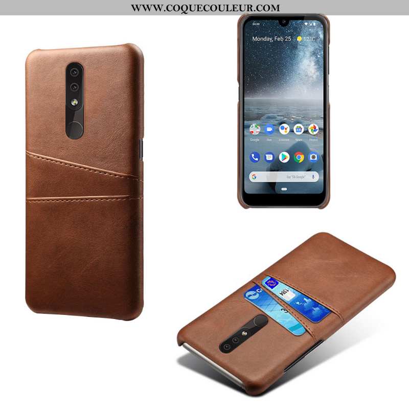 Coque Nokia 4.2 Cuir Carte Incassable, Housse Nokia 4.2 Protection Téléphone Portable Bleu Foncé