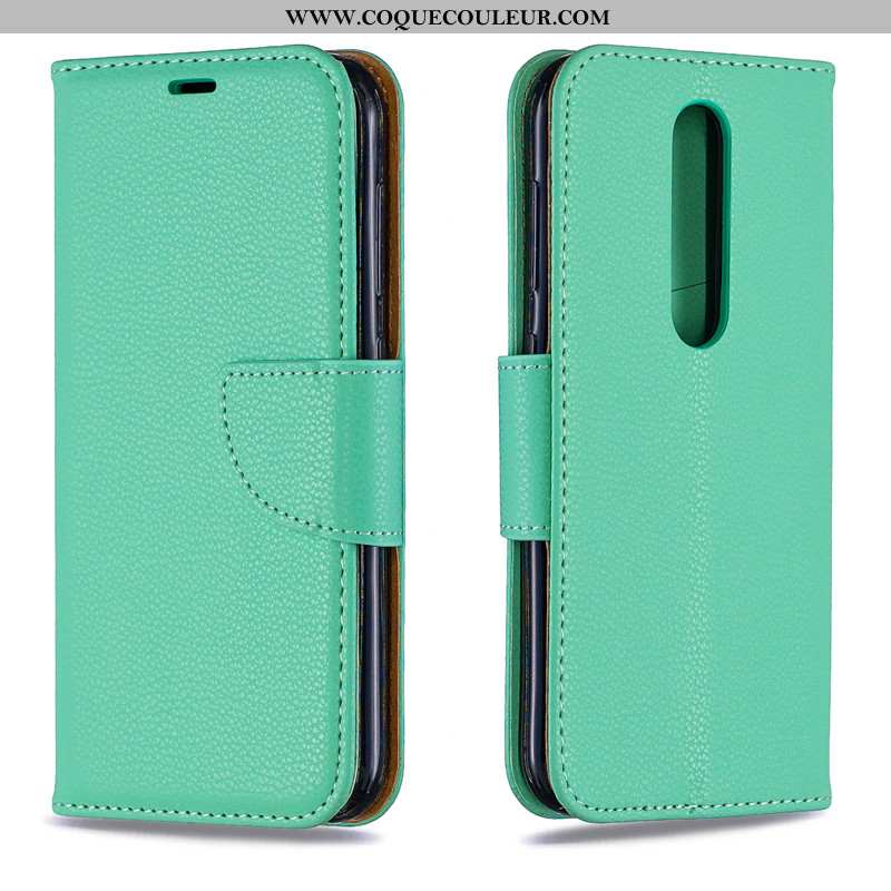 Coque Nokia 4.2 Protection 2020, Housse Nokia 4.2 Portefeuille Cuir Verte