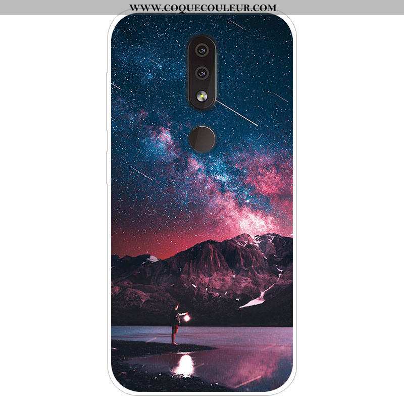 Coque Nokia 4.2 Silicone Étui, Housse Nokia 4.2 Protection Bleu Marin Bleu Foncé