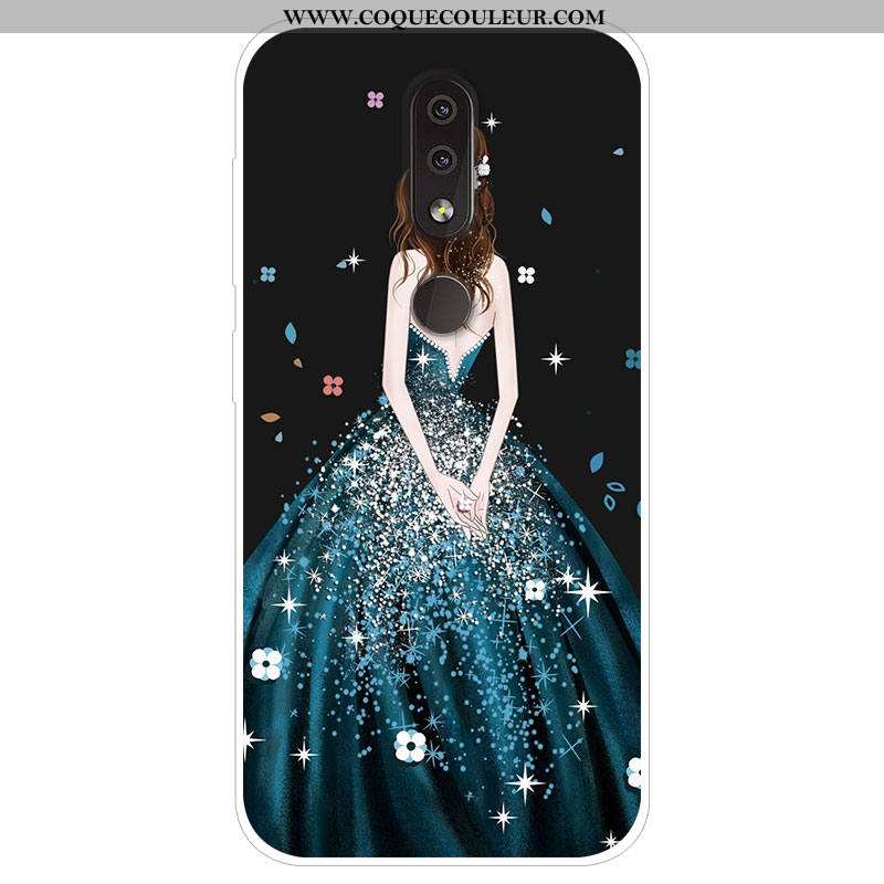 Coque Nokia 4.2 Silicone Étui, Housse Nokia 4.2 Protection Bleu Marin Bleu Foncé