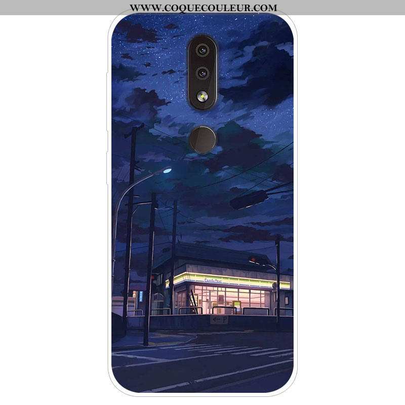 Coque Nokia 4.2 Silicone Étui, Housse Nokia 4.2 Protection Bleu Marin Bleu Foncé