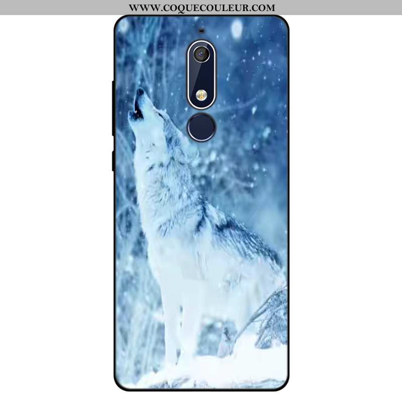 Coque Nokia 5.1 Tendance Silicone, Housse Nokia 5.1 Fluide Doux Tout Compris Bleu