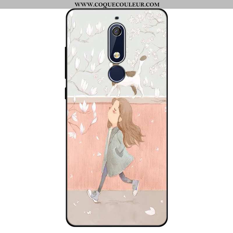 Coque Nokia 5.1 Tendance Silicone, Housse Nokia 5.1 Fluide Doux Tout Compris Bleu